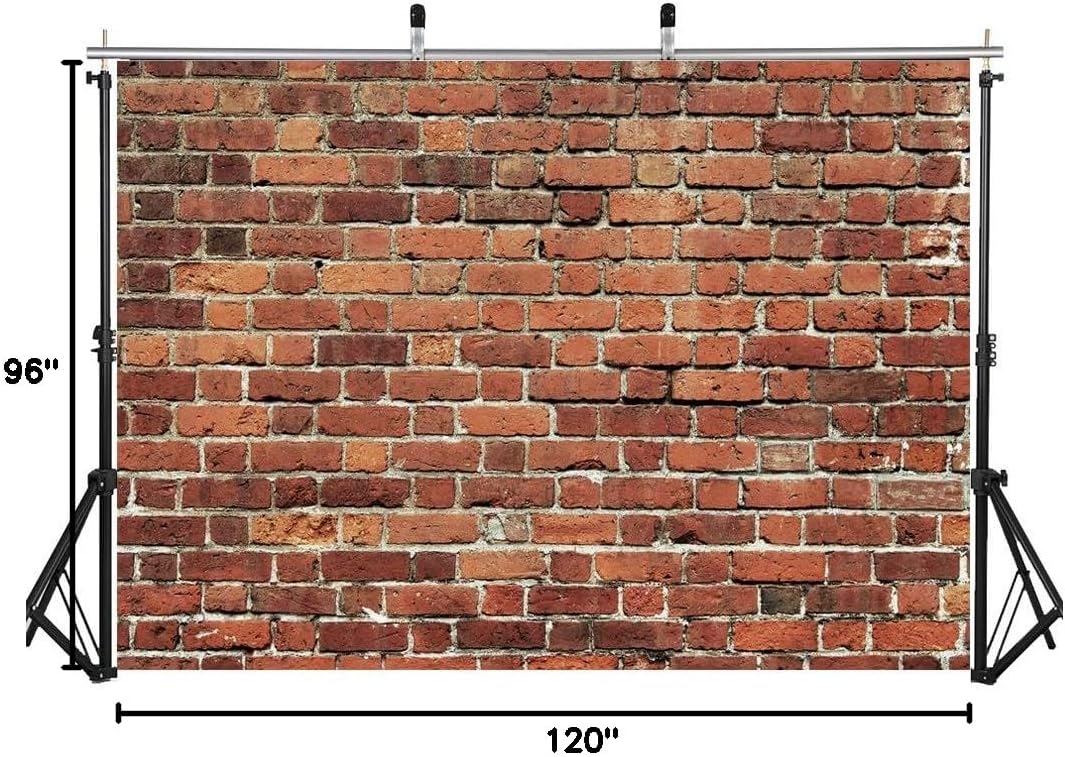 AIIKES 10x8FT Red Brick Wall Photography Backdrop Thin Vinyl Photo Backdrops Background Baby Birthday Party Wedding Graduation Home Decoration Photo Booth Studio Prop Banner 11-506