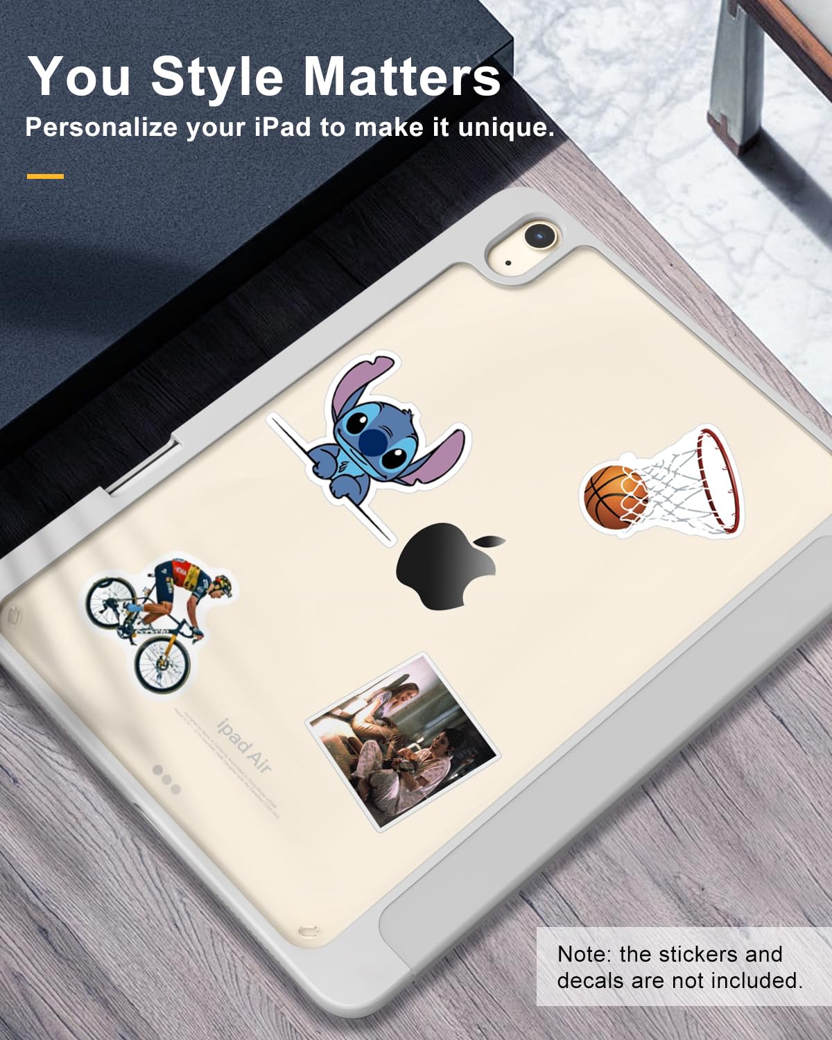 TiMOVO Etui do iPad Air 11" M4/M3/M2, Air 5./4. gen. 10,9", Light Gray | Uchwyt na rysik, smukłe etui z podstawką, przezroczysty tył i automatyczne usypianie/wybudzanie.