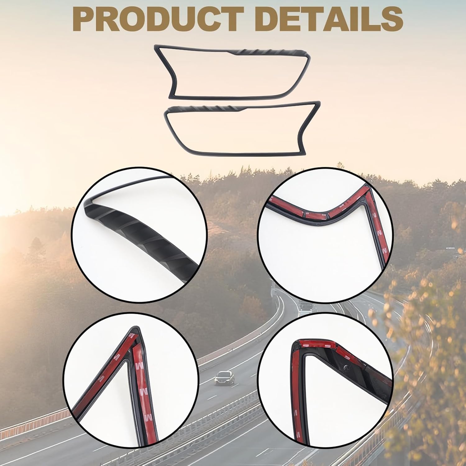 MP&PV Auto Parts Headlight Frame, Front Right & Left Head Light Cover Trim Compatible with Ford Ranger 2015-2021