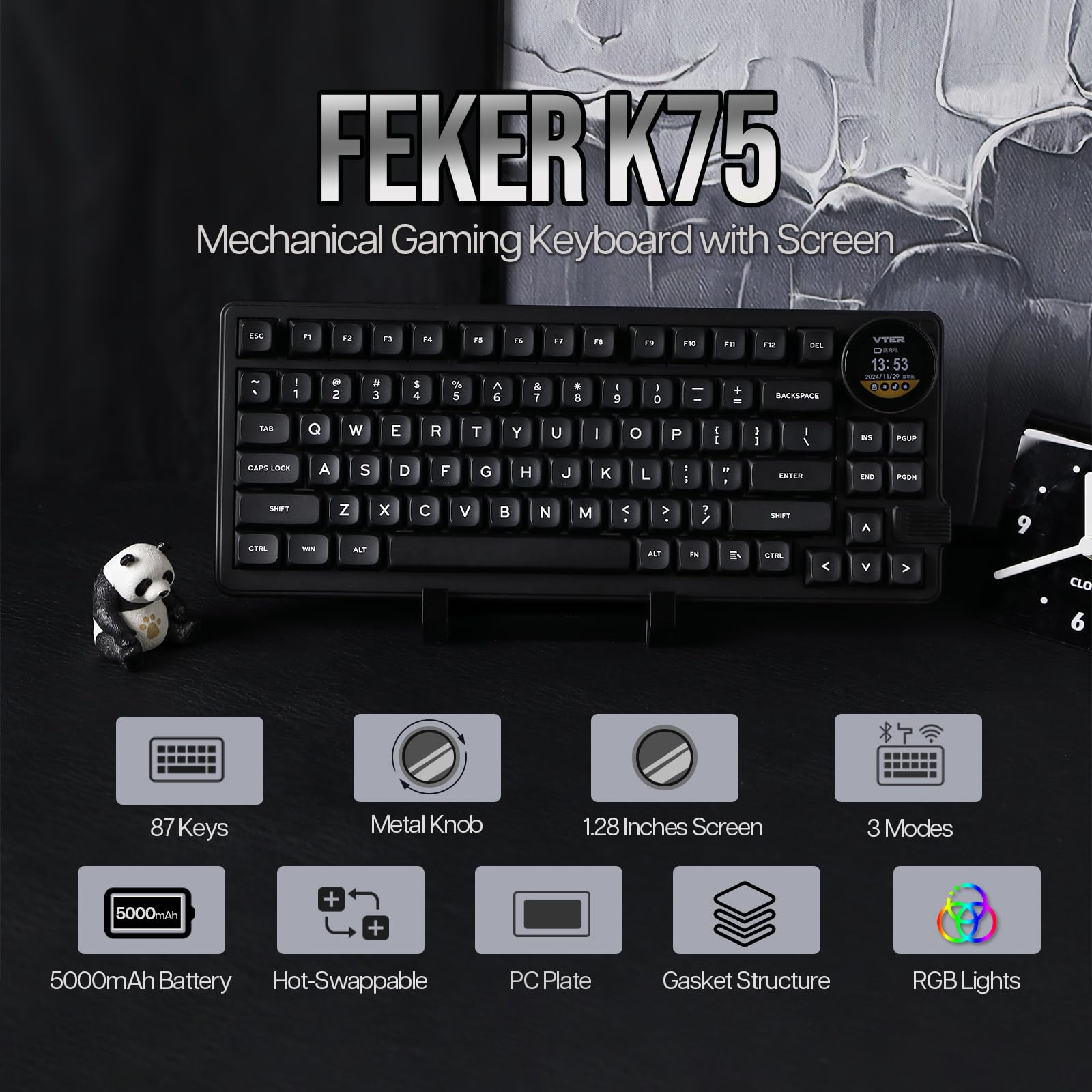 Amazon.com: MechLands Feker K75 Lite Gasket Mechanical Keyboard