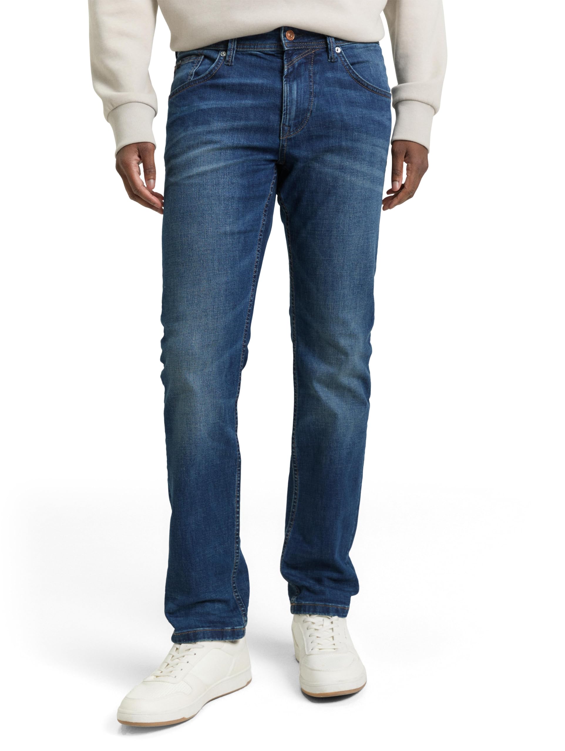 TOM TAILOR Denim Herren Jeans 20622022 Aeden Straight, 10281 - Mid Stone Wash Denim, 34W / 34L