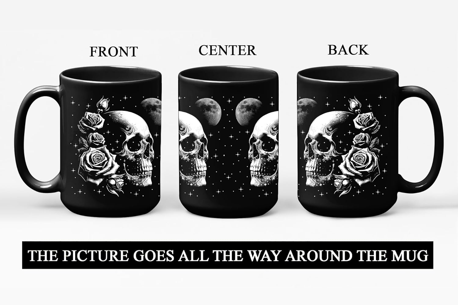 Skull Mug 15oz Goth Gift for Women - Christmas Mugs Witch Gifts for Women Skull Gifts for Men Unique - Gothic Coffee Mug - Witch, Goth Decor Christmas Cup With Skulls Cup Gothic Gift for Men, Dad, Mom - Image 2