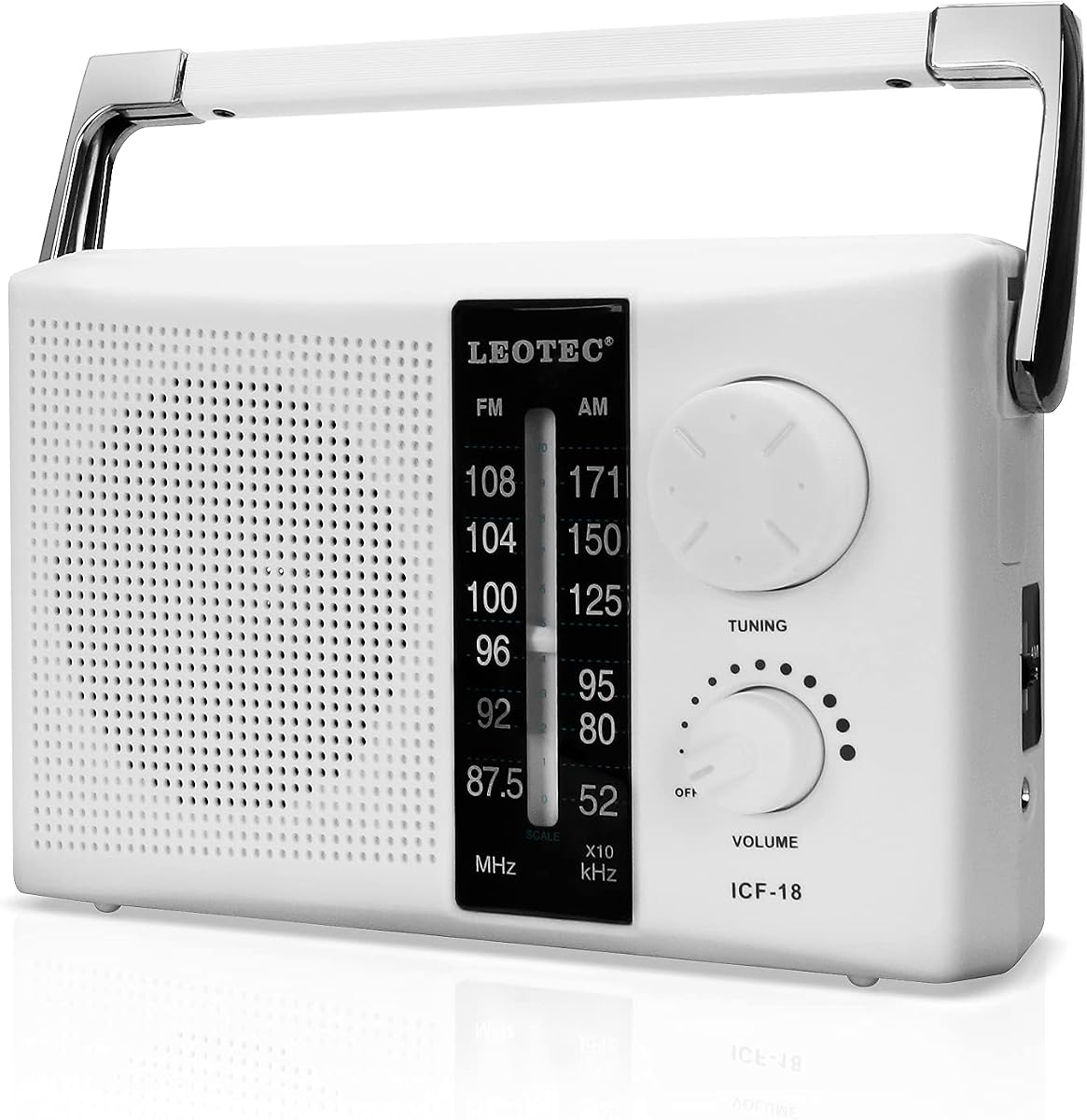 LEOTEC Radios AM FM Portable Battery Operated or AC Power,Earphone Jack