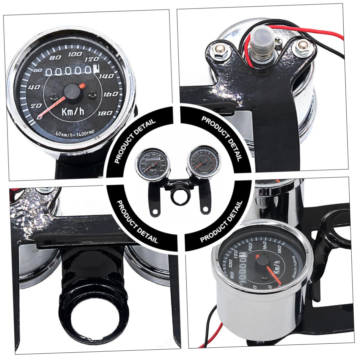 12v Motorcycle Speedometer Odometer One Led Gauge with Anti-Glare Backlight Durable Material Easy Installation for All Motorcycles