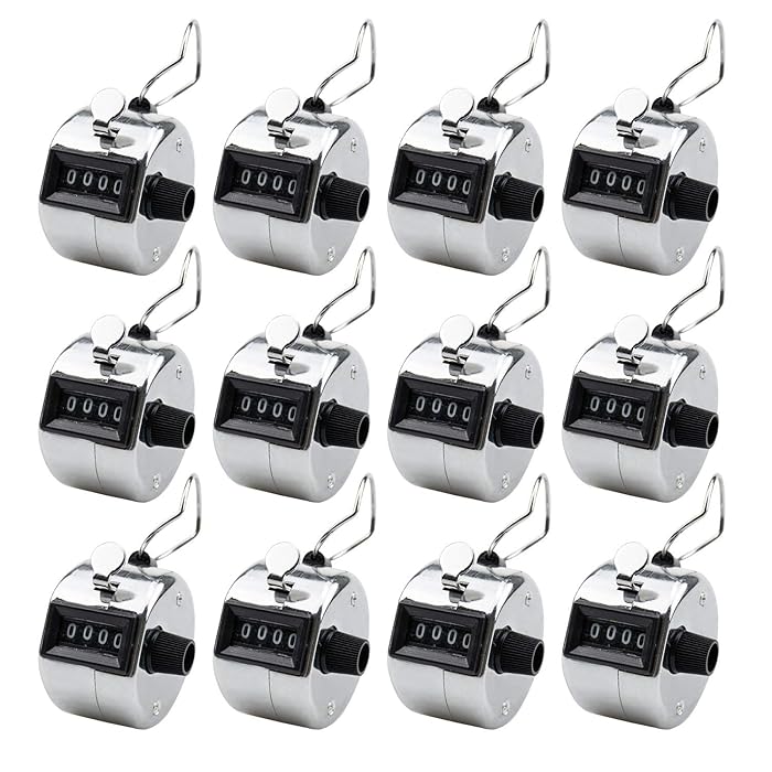 Buy 12 Pack Hand Tally Counters Digital Lap Counter Clicker Handheld 4