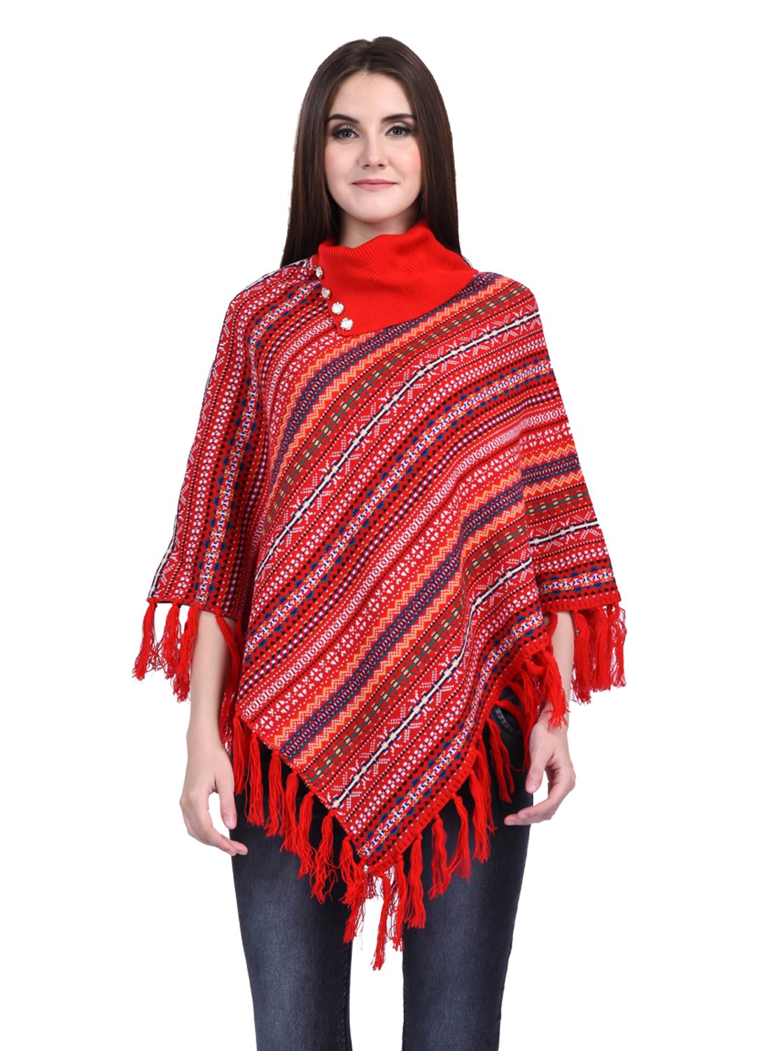 Women's Woolen Multicolor Winter wear Cardigans Shrug Poncho (Shrug1-64)