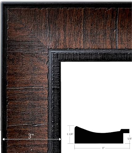 Miniatura 3 de The Lodge - Marco de fotos rústico envejecido de 3 pulgadas de ancho (marrón nogal oscuro, marco de 20 x 24 pulgadas con plexiglás y tablero de