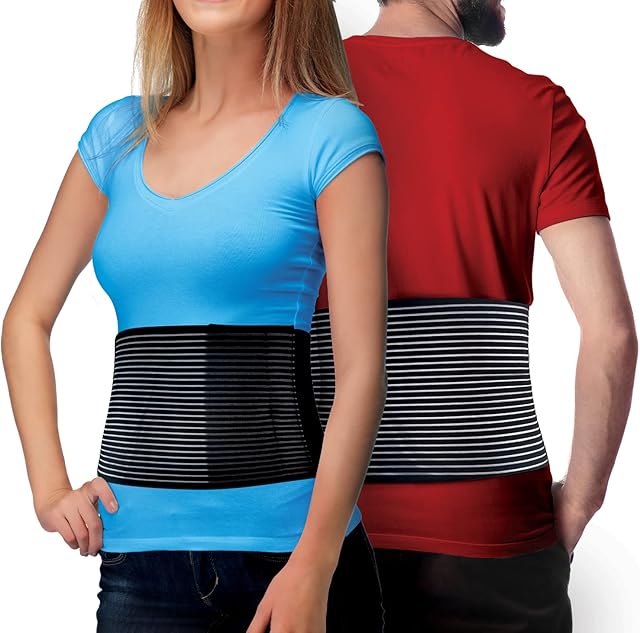 Hernia Belt for Men and Women - Abdominal Binder For Umbilical Hernias & Navel Belly Button Hernias With Compression Pad For Hernia Support and Stomach Hernia Brace Pain Relief (L/XL 31" to 51")