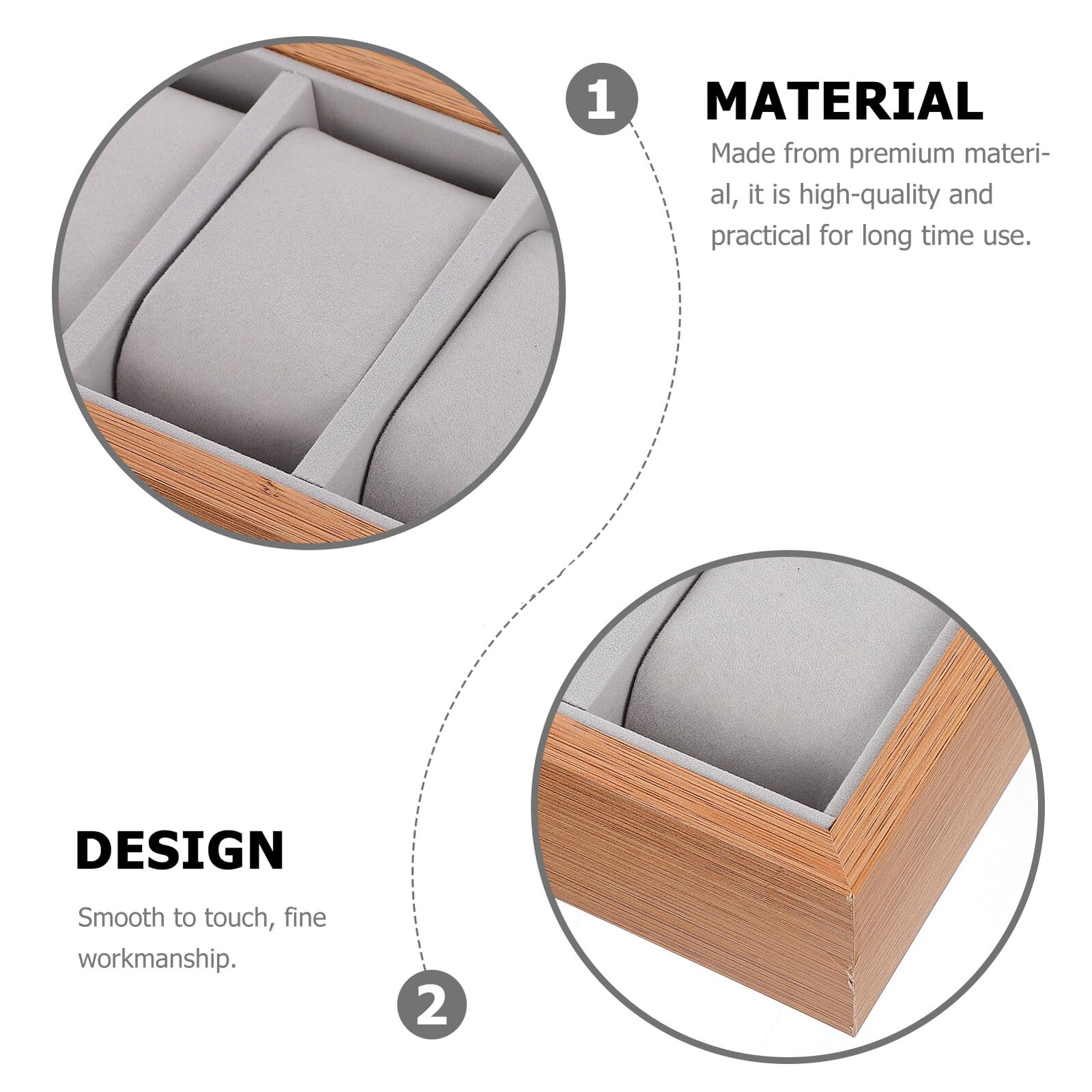 Abaodam Bandeja Organizadora de Relojes de Madera Diseño Elegante y Material Sintético para Proteger Relojes y Joyas en Tocador o Uso Corporativo