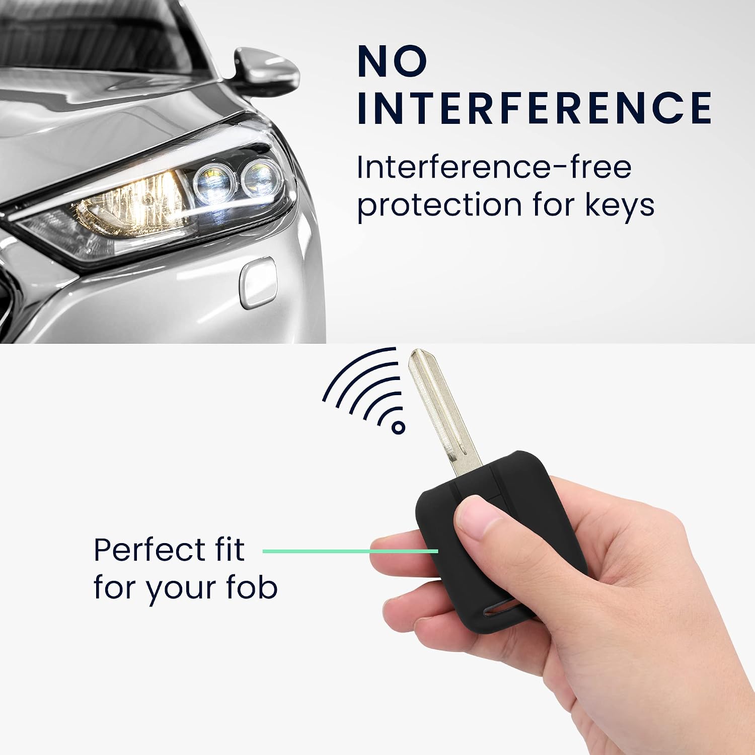 kwmobile Key Cover Compatible with Nissan - Black