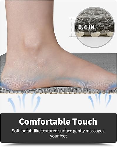 Miniatura 15 de Tapete antideslizante para bañera, 16 x 24 pulgadas, tapetes de ducha para bañera, tapetes de baño de PVC con textura de lufa para áreas húmedas,