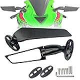 Motorcycle Mirrors Stealth Wind Wing Side Rearview Mirrors Compatible With Kawasaki Ninja 650 2025 Ninja 500 Ninja 400 300 ZX6R ZX10R ZX4RR ZX14R Suzuki GSXR 1000 600 750