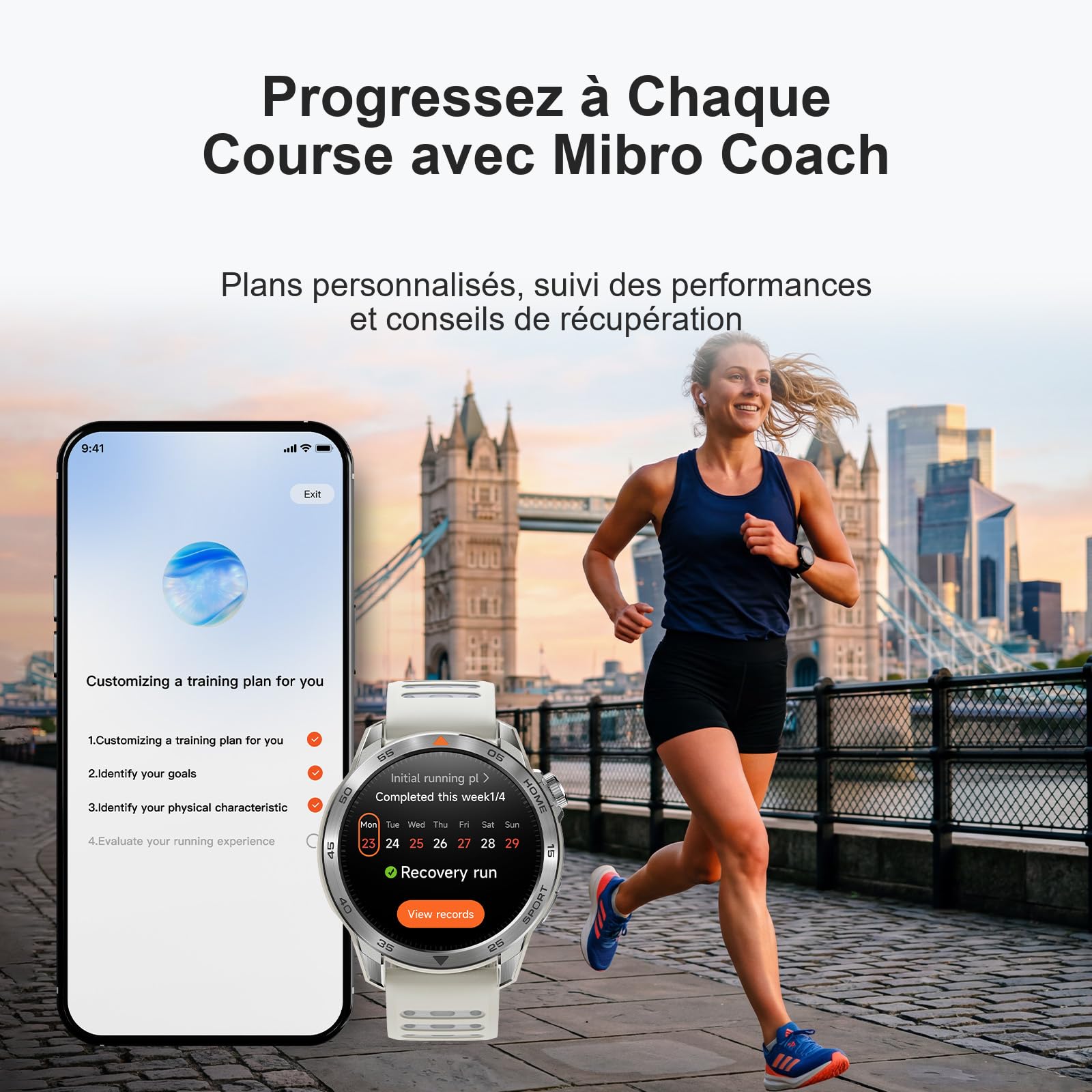 Mibro GS Pro2 Montre Connectée Homme, GPS, 20J, Spécialisé Padel&Running