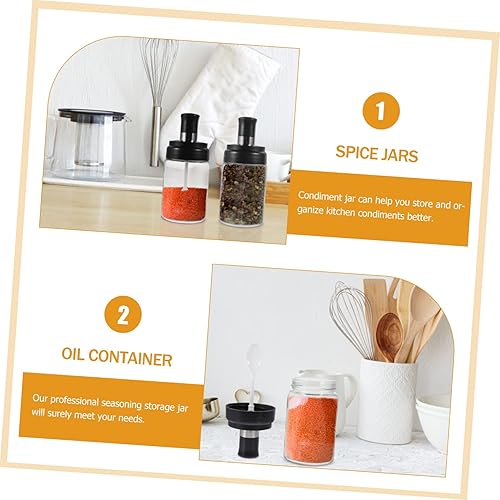 Miniatura 2 de Botella de condimento y cuchara estilo tarro de especias para barbacoa, botella de aceite, soporte para condimentos, botellas de condimentos,