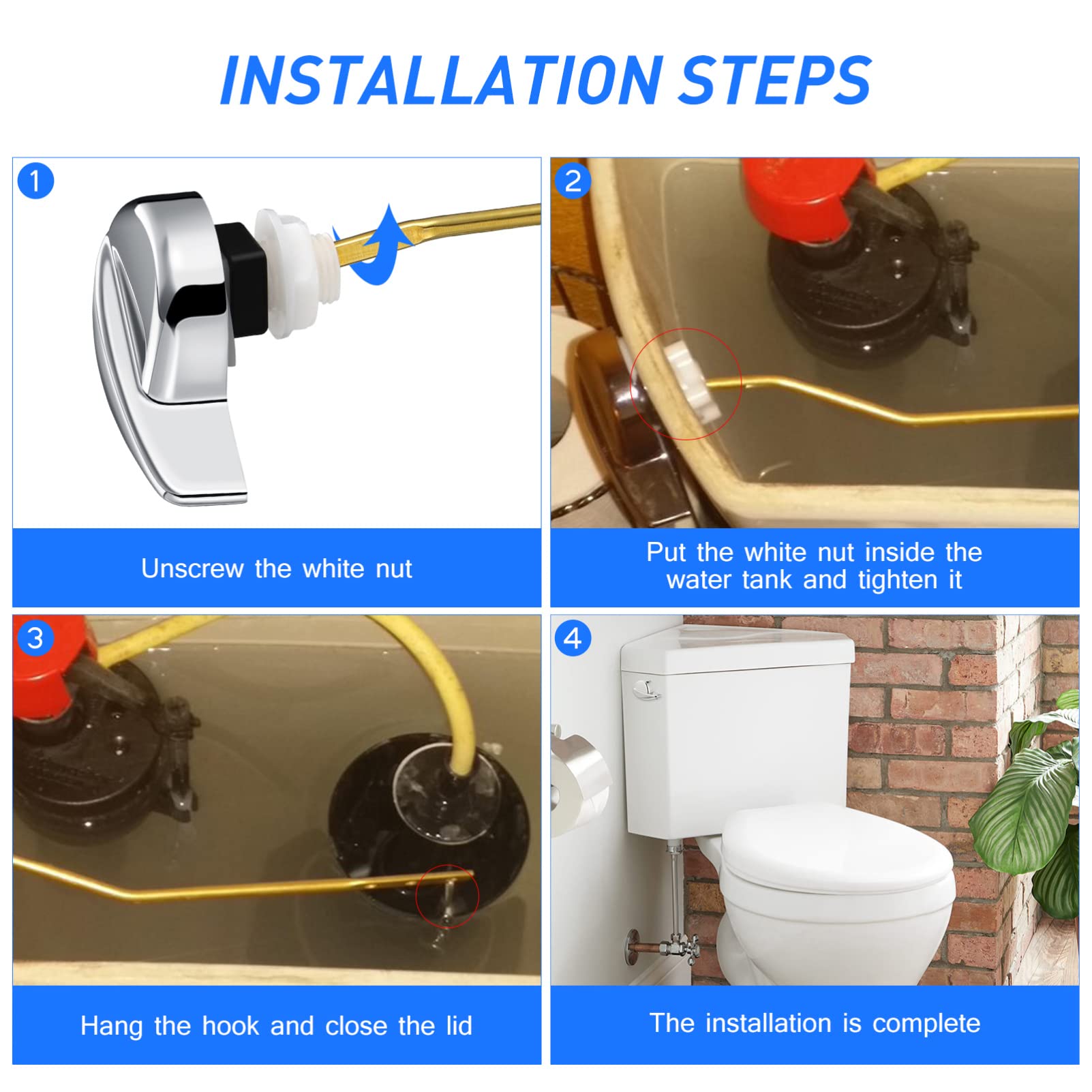 Toilet Flapper Toilet Handle Replacement Flush Lever - By LDR Global, Repair Rep Toilet Flapper Toilet Handle Replacement Flush Lever - By LDR Global, Repair Rep