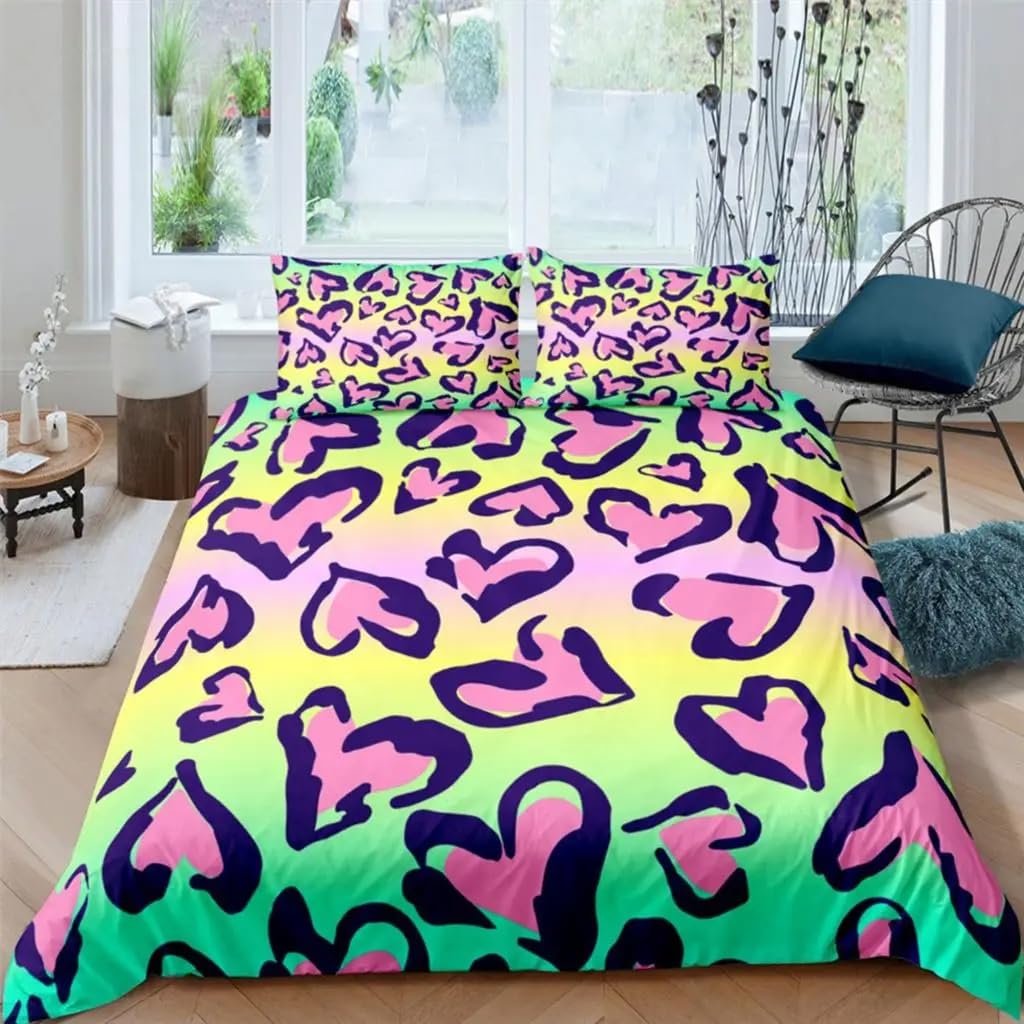 Housse de couette 240x220 cœur coloré 3D pour régler le manque d'éclat des parures de lit classiques