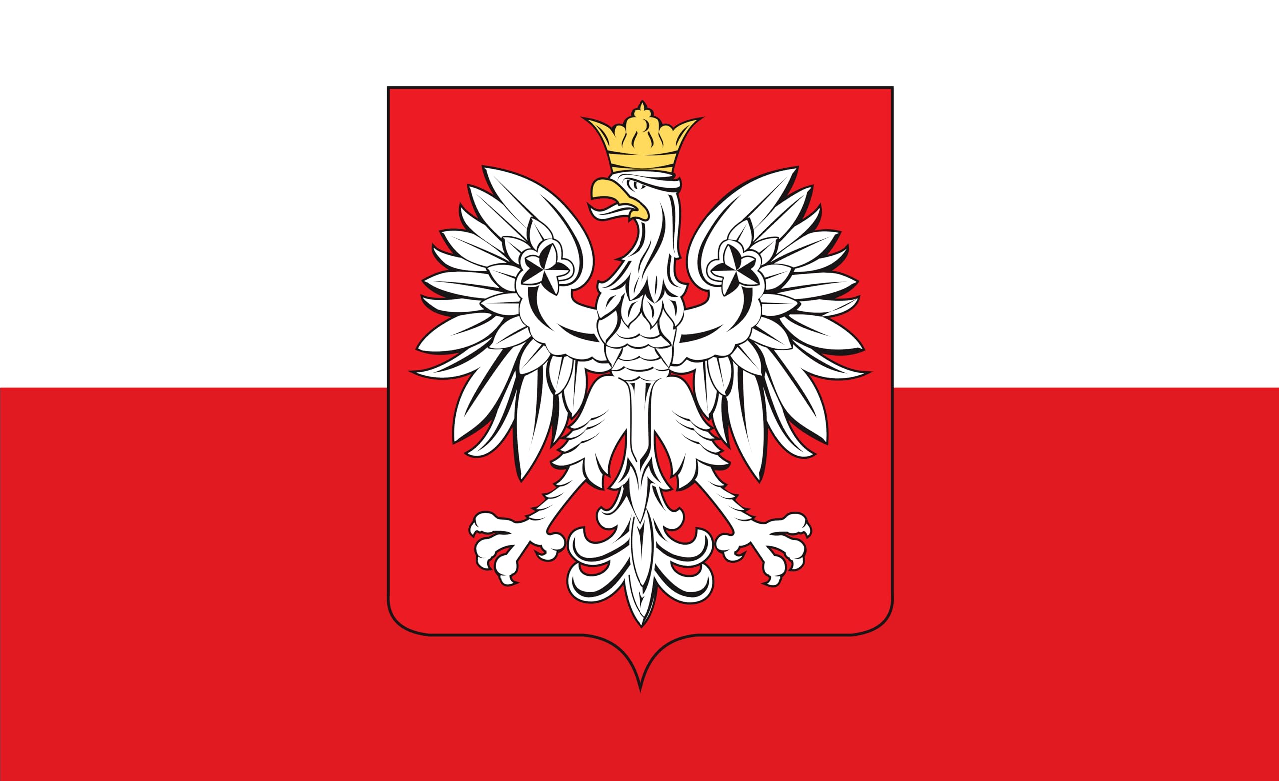 Drapeau de la Pologne avec armoiries pour honorer vos racines
