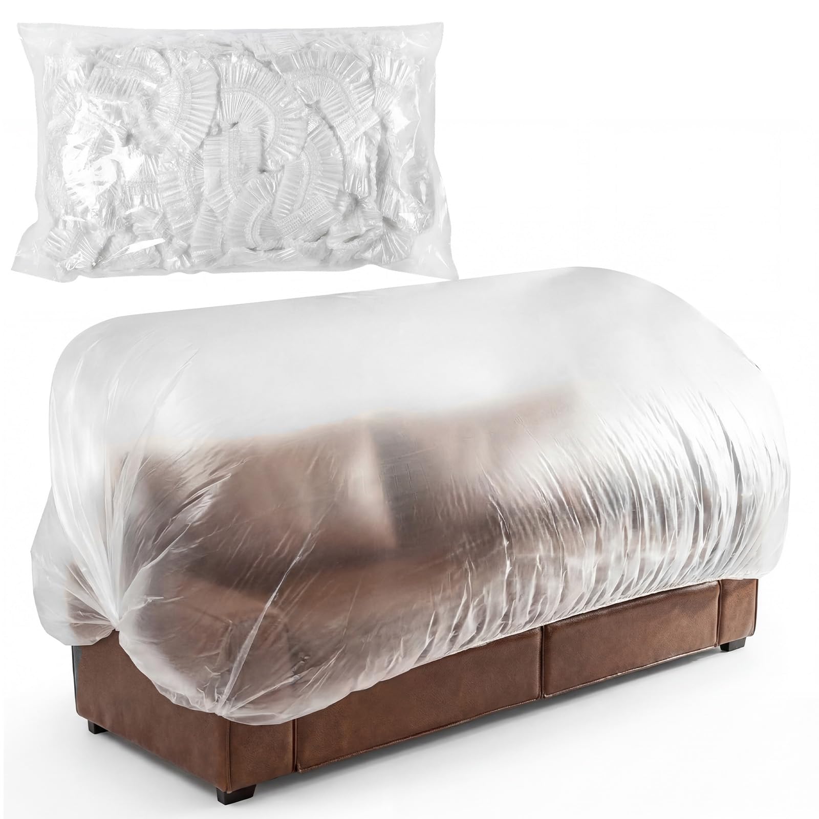 Zynaxir 10 Pack Plastic Sofa Cover, 360 x 240cm Durable Waterproof Transparent Sofa Dust Covers Extra-Thick Large Furniture Bed Couch Protector Sofa Storage Covers for Sofas, Bed,Couch