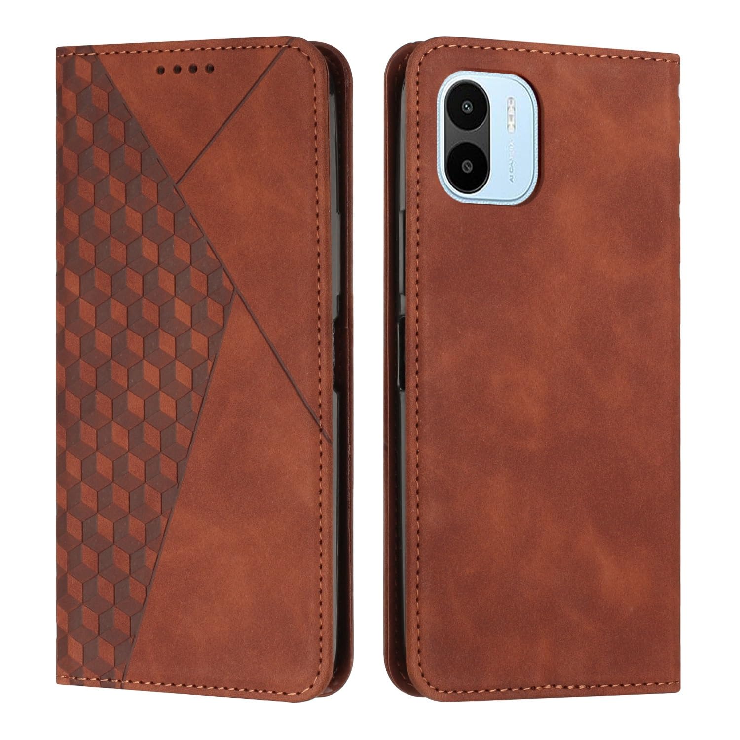 FMPCUON Custodia per Xiaomi Redmi A1/A2, Custodia a portafoglio in pelle di grande capacità per carte di credito, tasca con cerniera, cinturino da polso magnetico - Bianco