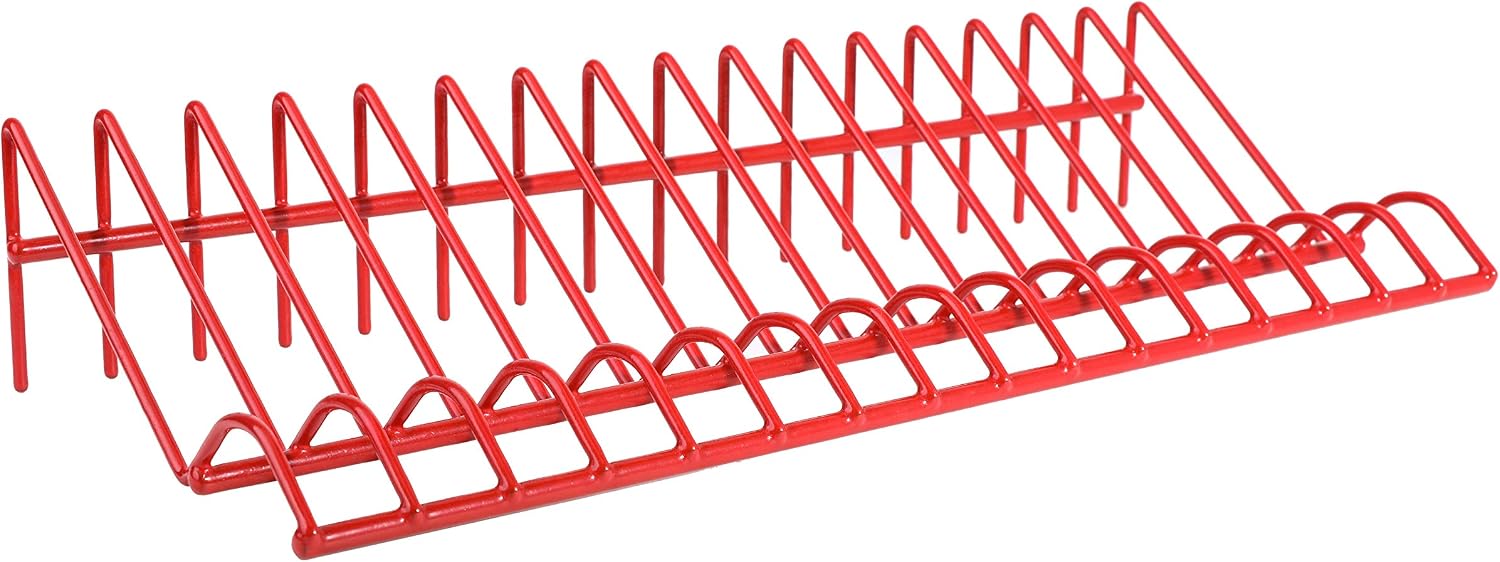ARES 62003 - Red 16-Slot Plier Rack - Keep Pliers Organized in Tool Drawer - 3/4-Inch Slots Fit Most Pliers - PVC Coating Protects Pliers and Prevents Slippage