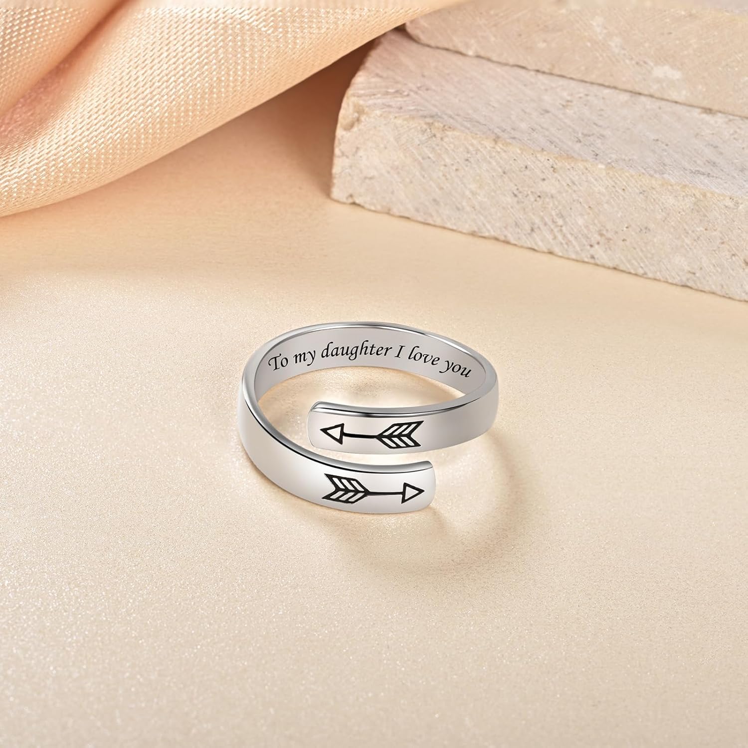 Adjustable Hope Rings 925 Sterling Silver Always with you Ring Inspirational Jewelry Encouragement Gifts for Women - Image 3