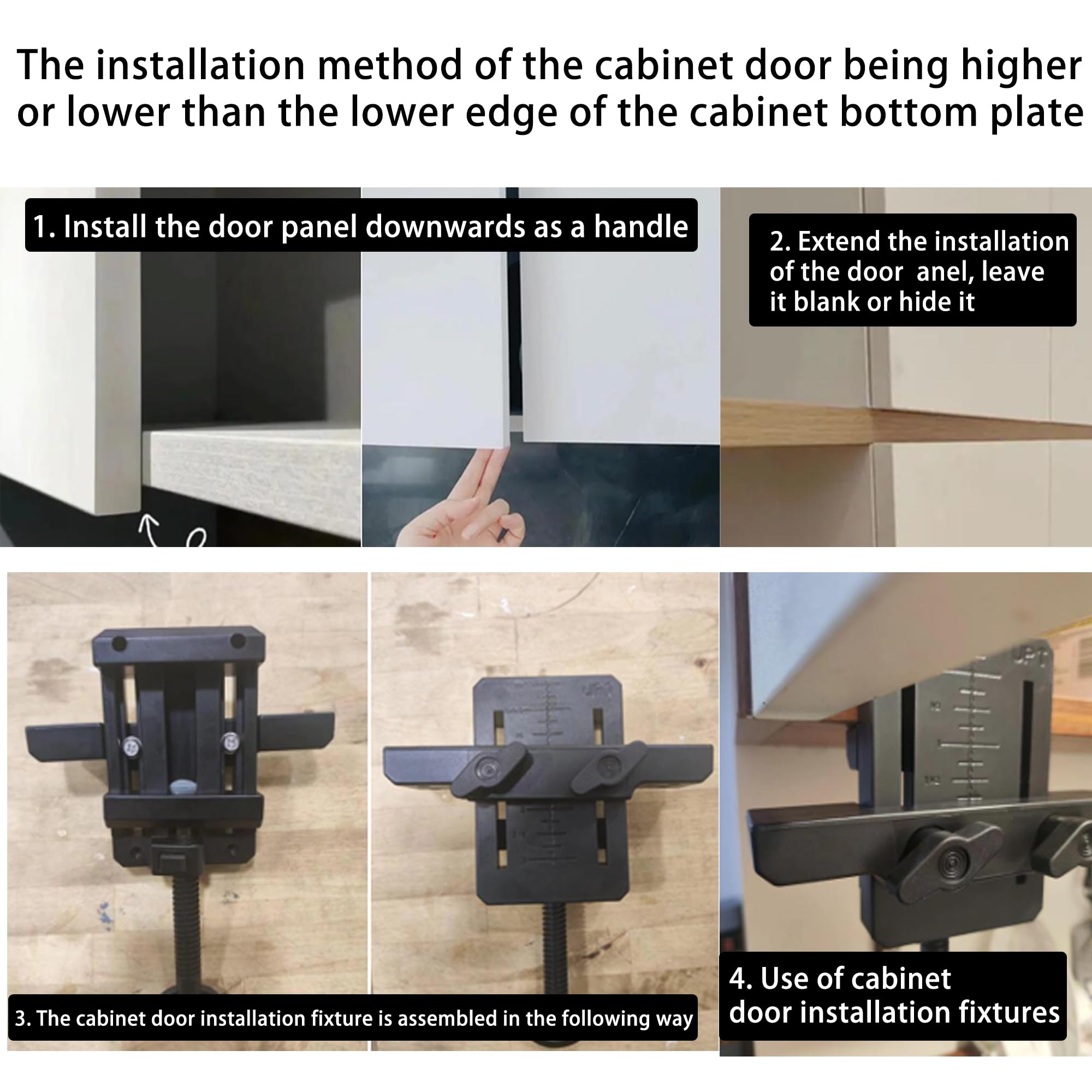 SUQ Positionneur d'Installation De Porte d'Armoire Réglable, Plastique, Clip Auxiliaire De Porte d'Armoire Dispositif d'Installation, Guide De Perçage, Gabarit Polyvalent Pour Le Travail Du