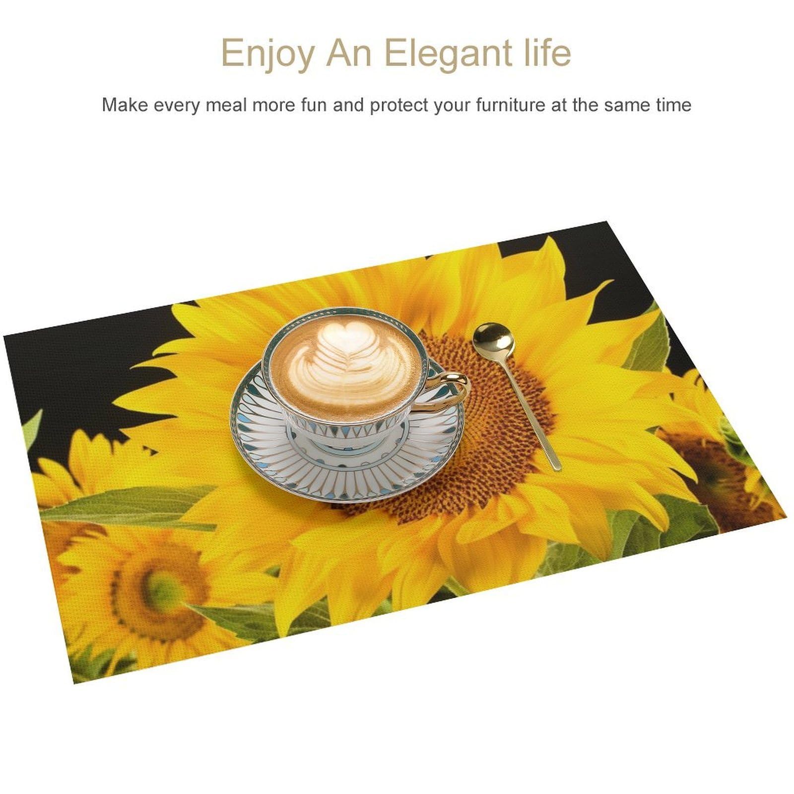 Set di 6 tovagliette all'americana in PVC, lavabili, resistenti al calore, antiscivolo, impermeabili, per interni ed esterni, tavolo da pranzo, cucina, feste e vacanze