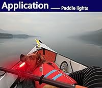 Vista 4 de Kit de 4 luces LED de navegación para barco, kayak, luz de popa operada por batería, fácil de sujetar para kayak nocturno, navegación, canoa, tabla