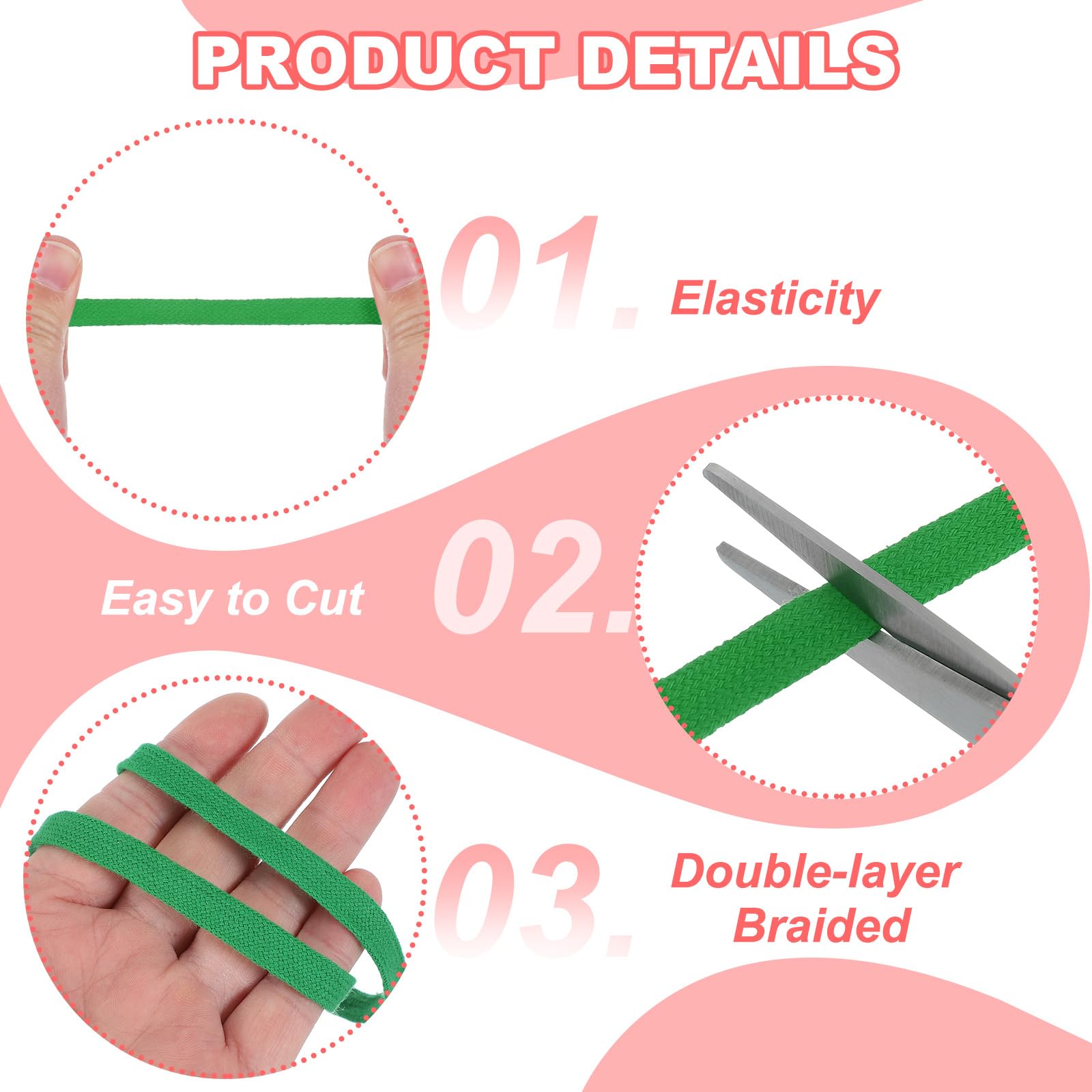 PATIKIL Flat Drawstring Cord 10mm x 5 Yd - Image 3