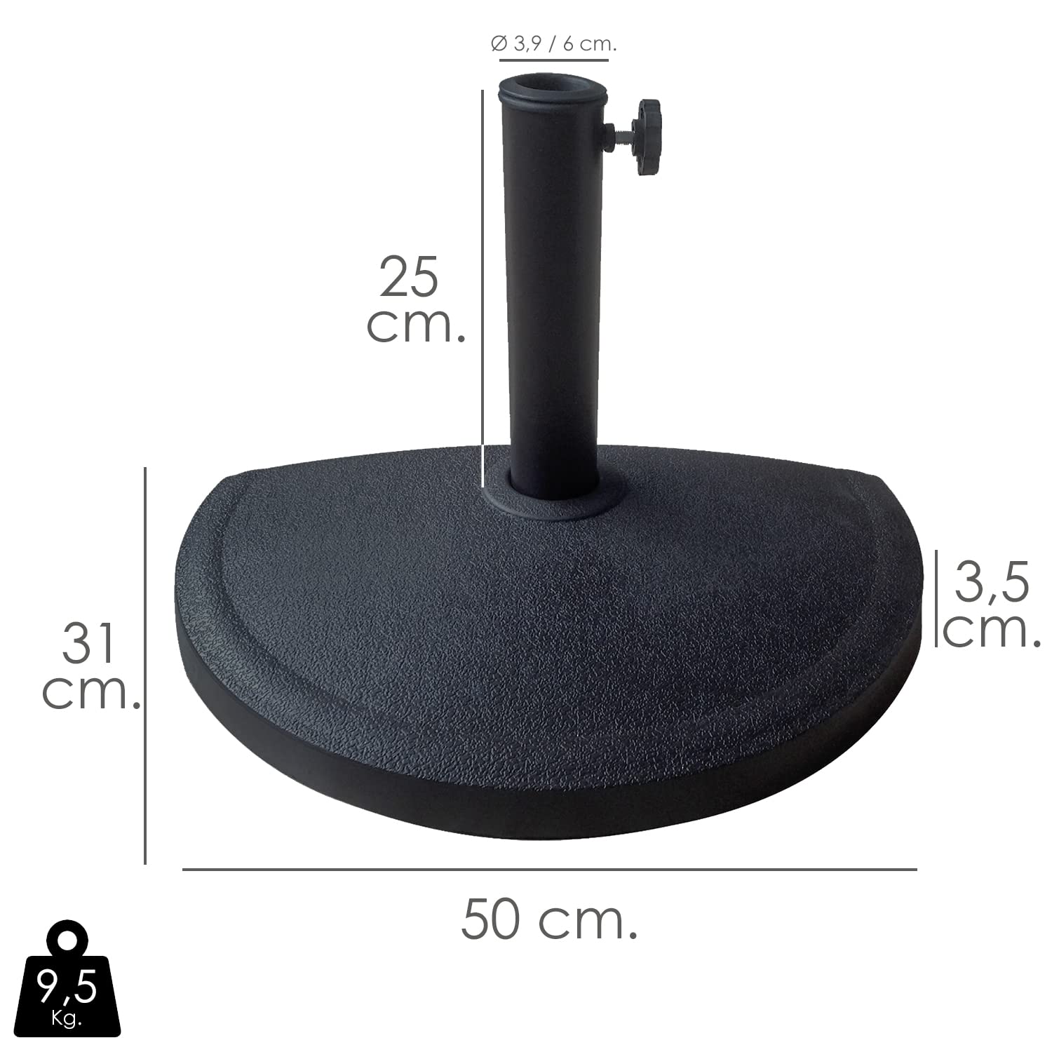 PAPILLON 8091097 Base Sombrilla a Pared 53.5 x 52 x 9.5 cm