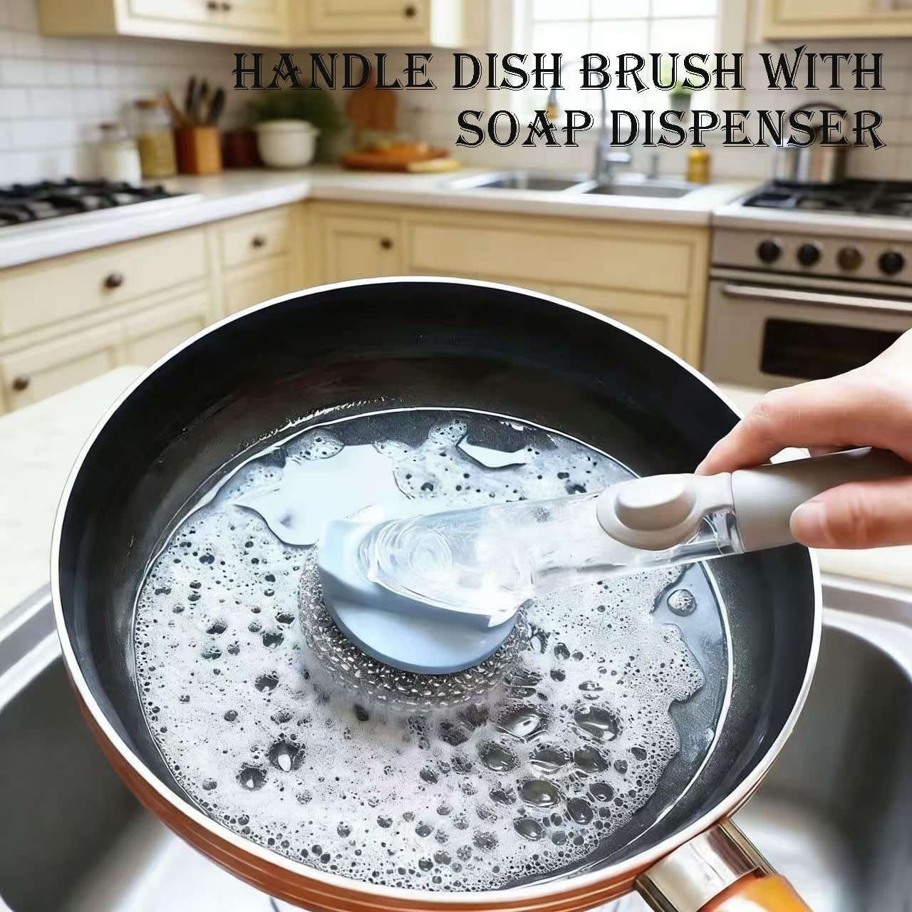 Kitchen Scrubbing Brush for Pots Pans Stovetop Non-Stick Cookware image 5