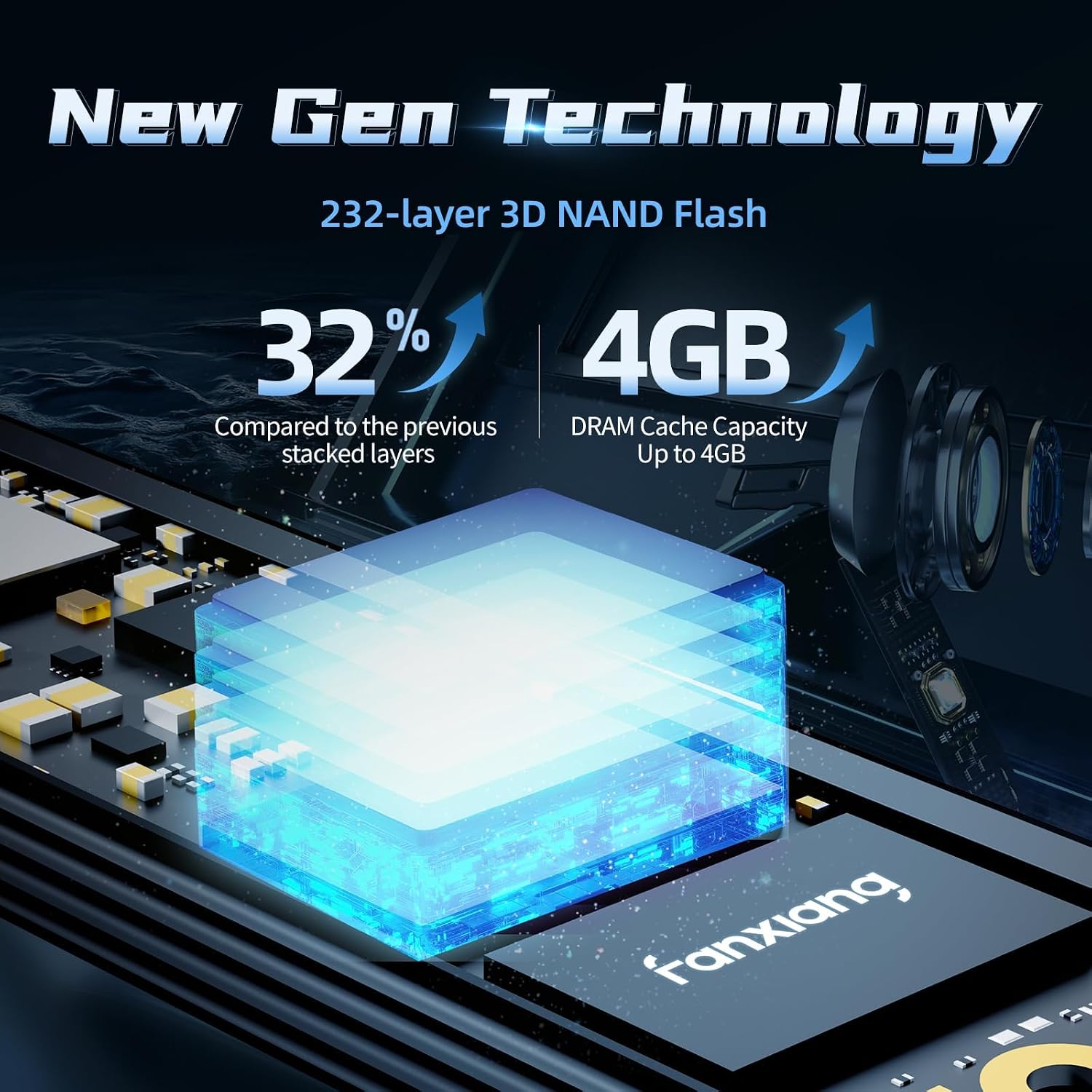 fanxiang 2TB Gen5 NVMe M.2 SSD with Heatsink - Up to 12000 MB/s PCIe 5.0 SSD TLC Internal Gaming SSD Solid State Drive for DirectStorage/Video Editing/Design S900Pro