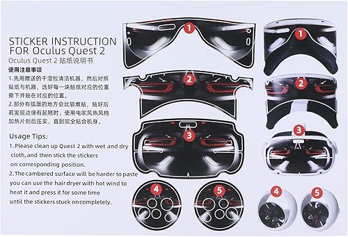Vista 8 de Eboxer VR Glasses Skin Sticker for Oculus Quest 2 VR Headsets and Controller Sticker for Oculus Quest 2 Protective Decal Virtual Reality Protective