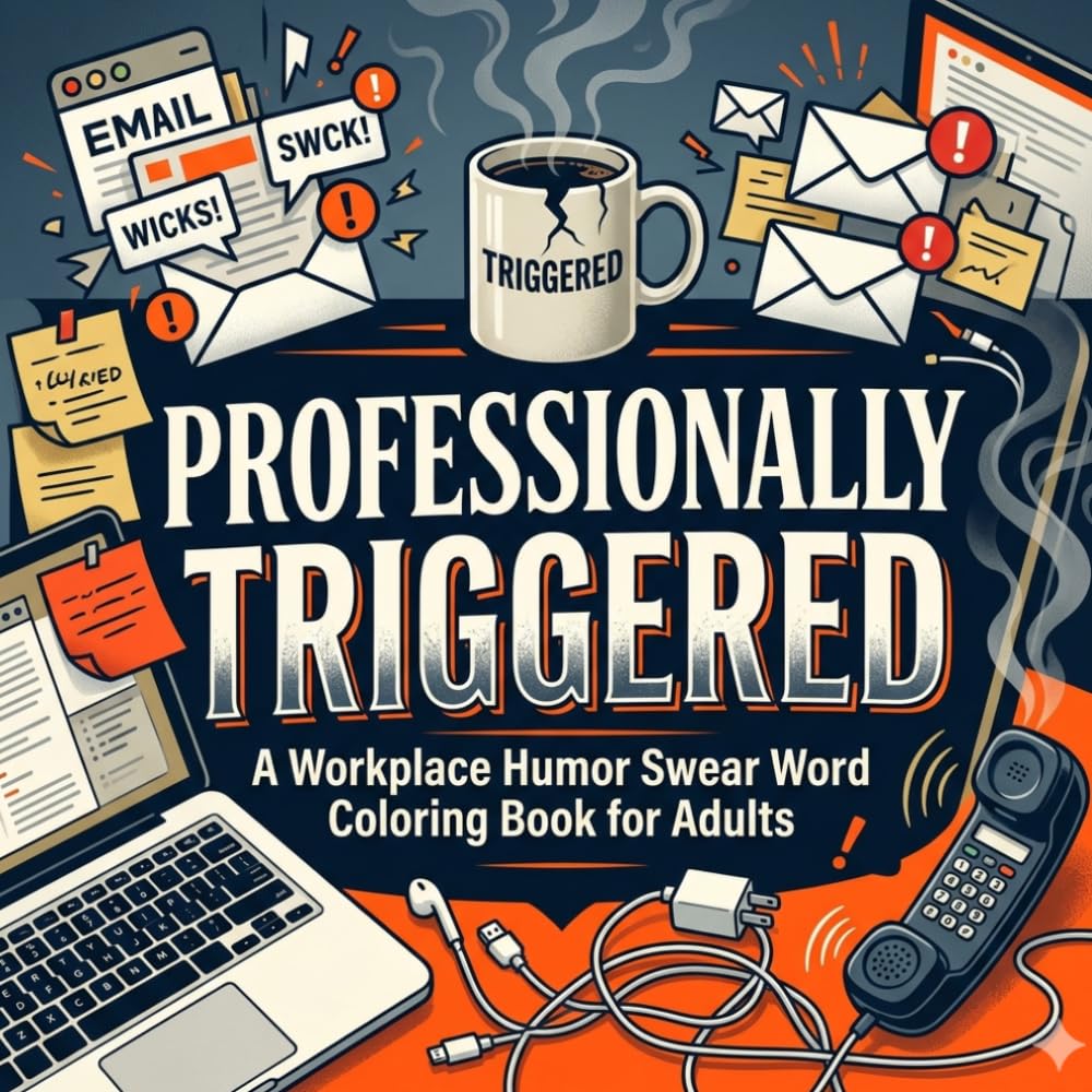 Professionally Triggered: Swear Word Coloring Book for Adults | Hilarious Office Humor, Sarcastic Workplace Stress Relief Designs & Sweary Phrases for Burnt-Out Employees | Funny Coworker Gag Gift