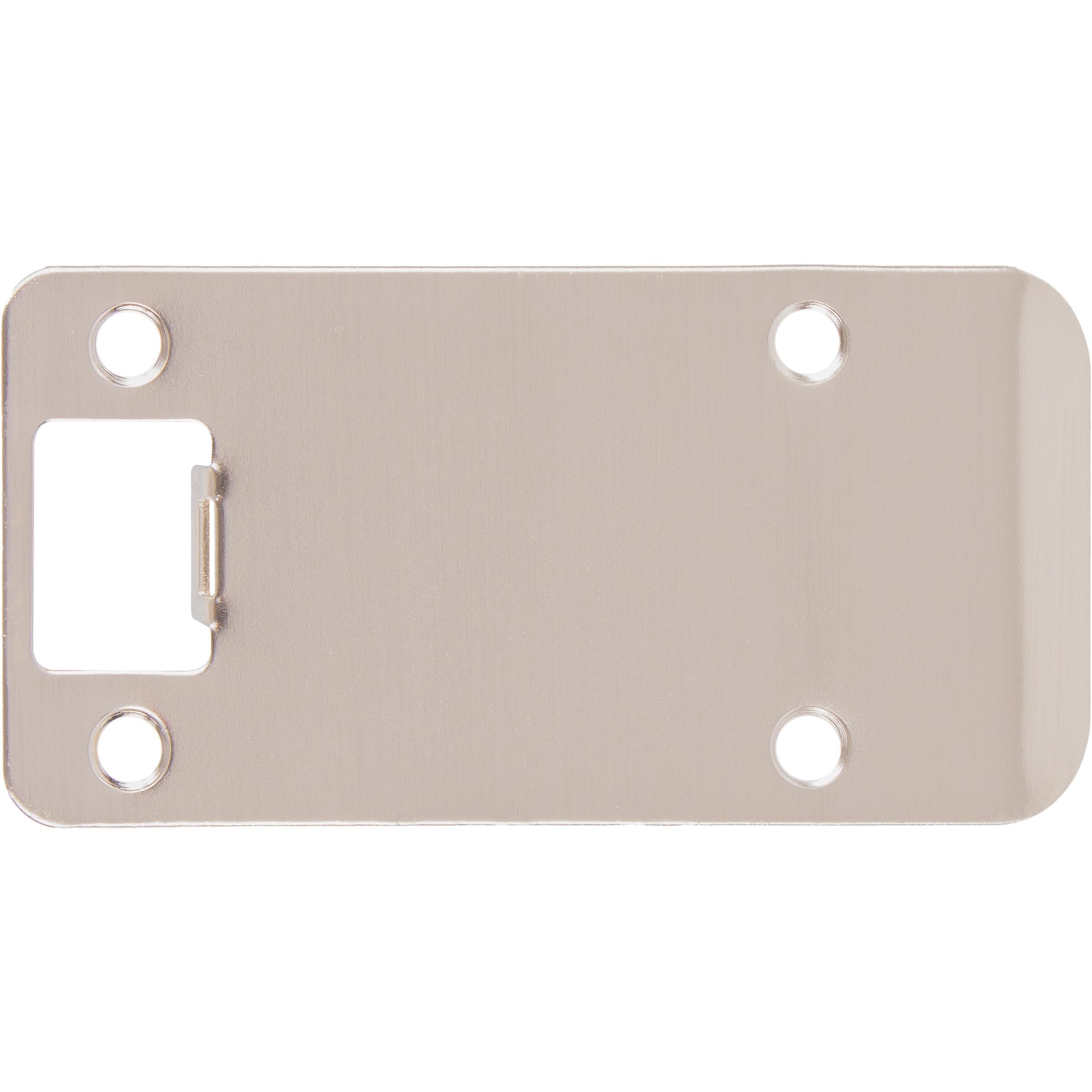 Stone Harbor Hardware Satin Nickel Round Corner Extended Lip Strike Plate, 2-1/4" X 4", (4-1/2" Overall Length), By