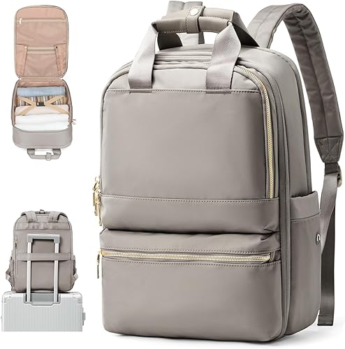 Mochila de viaje para laptop para mujeres, profesores, mochila de trabajo, bolsas de mano para aviones, mochila grande impermeable, A-caqui, Moda