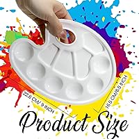 Vista 3 de FANDAMEI 20 paletas de bandejas de pintura ovaladas, paleta de bandeja de pintura de plástico, paletas de pintura con agujero para el pulgar