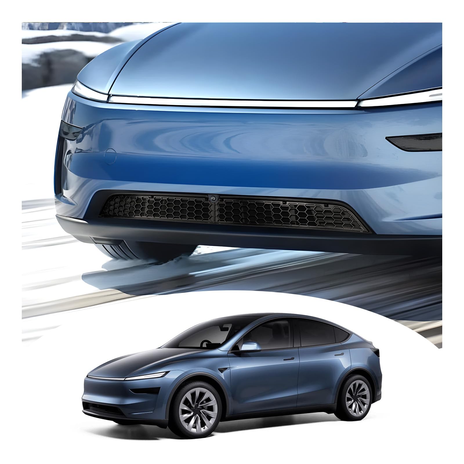 [Lot de 2] LFOTPP Grilles de Calandre Avant pour Tesla Model Y Juniper 2025 2026 2027, Sortie d'air Pare-chocs Inférieur Grilles d'aération Avant de Remplacement pour Tesla Model Y Accessoires