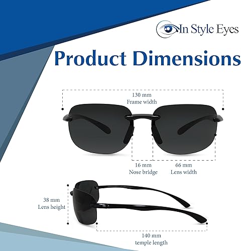 Miniatura 4 de In Style Eyes Lovin Mawi - Gafas de sol bifocales - Tortoise - 3.0X, paquete con estuche plegable magnético y paño de limpieza de microfibra mágico