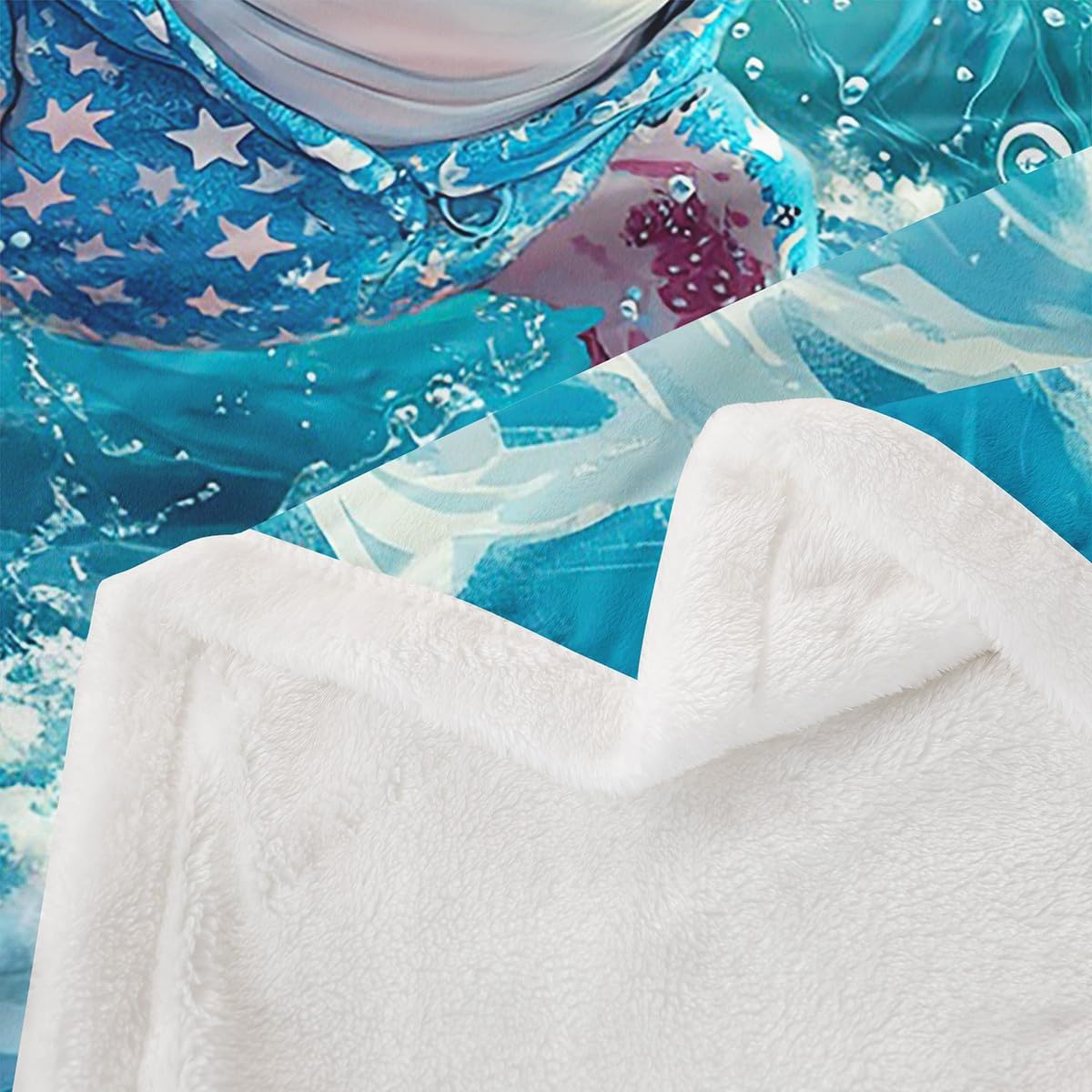 Erosebridal Baby Shark Blanket,Kawaii Shark Throw Blanket Throw,Kawaii Ocean Sealife Fleece Blankets,Funny Sea Wave Sherpa Blankets Soft Warm 2Pcs Summer Bedroom Decor for Kids Boys Girls
