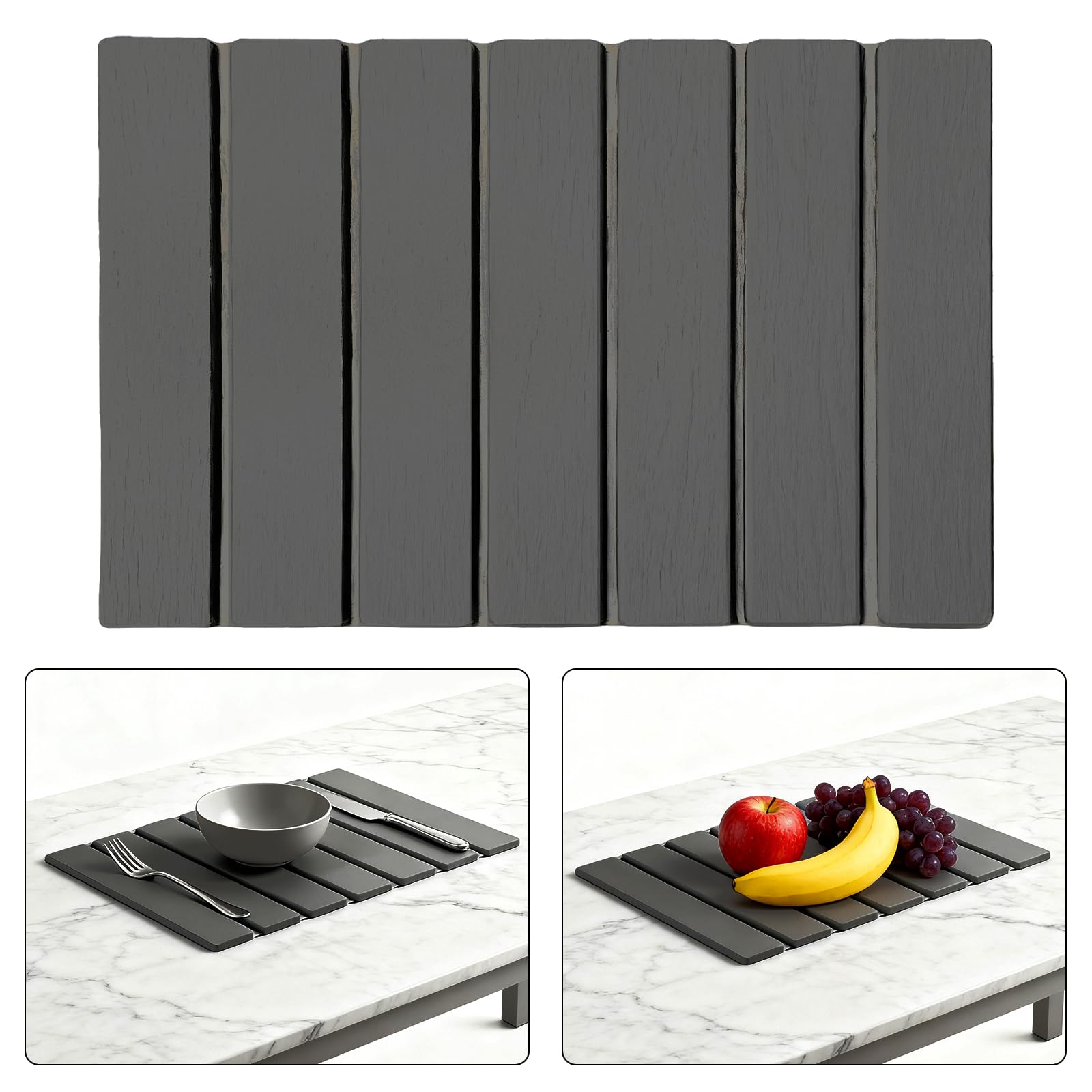 Tapis Égouttoir en Diatomite Pliable 40 x 30 cm - Séchage Rapide et Absorbant