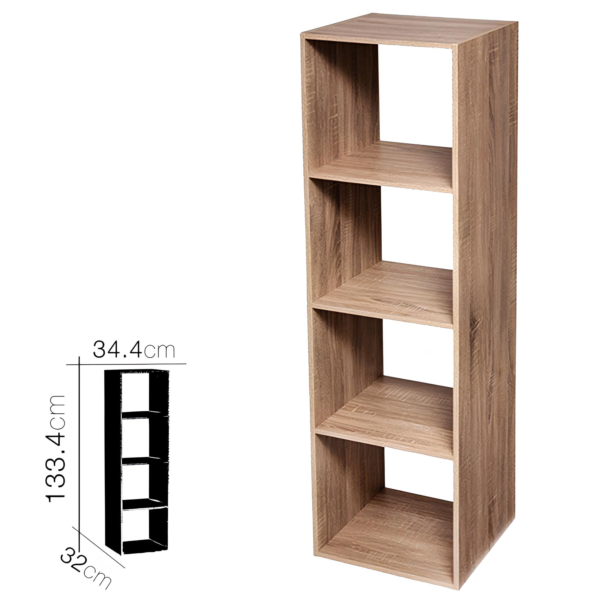 Scaffale 4 cubi 34,4 x 32 x 133,4 cm