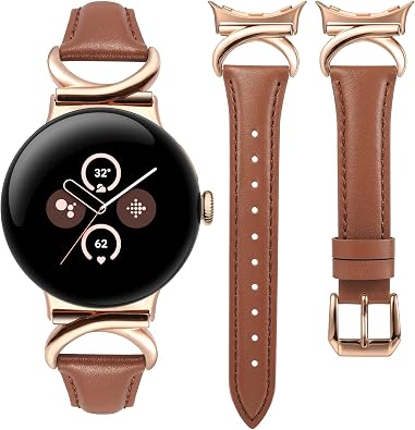 Leather Band Compatible with Google Pixel Watch 5 4 3 41mm/2 1 Bands