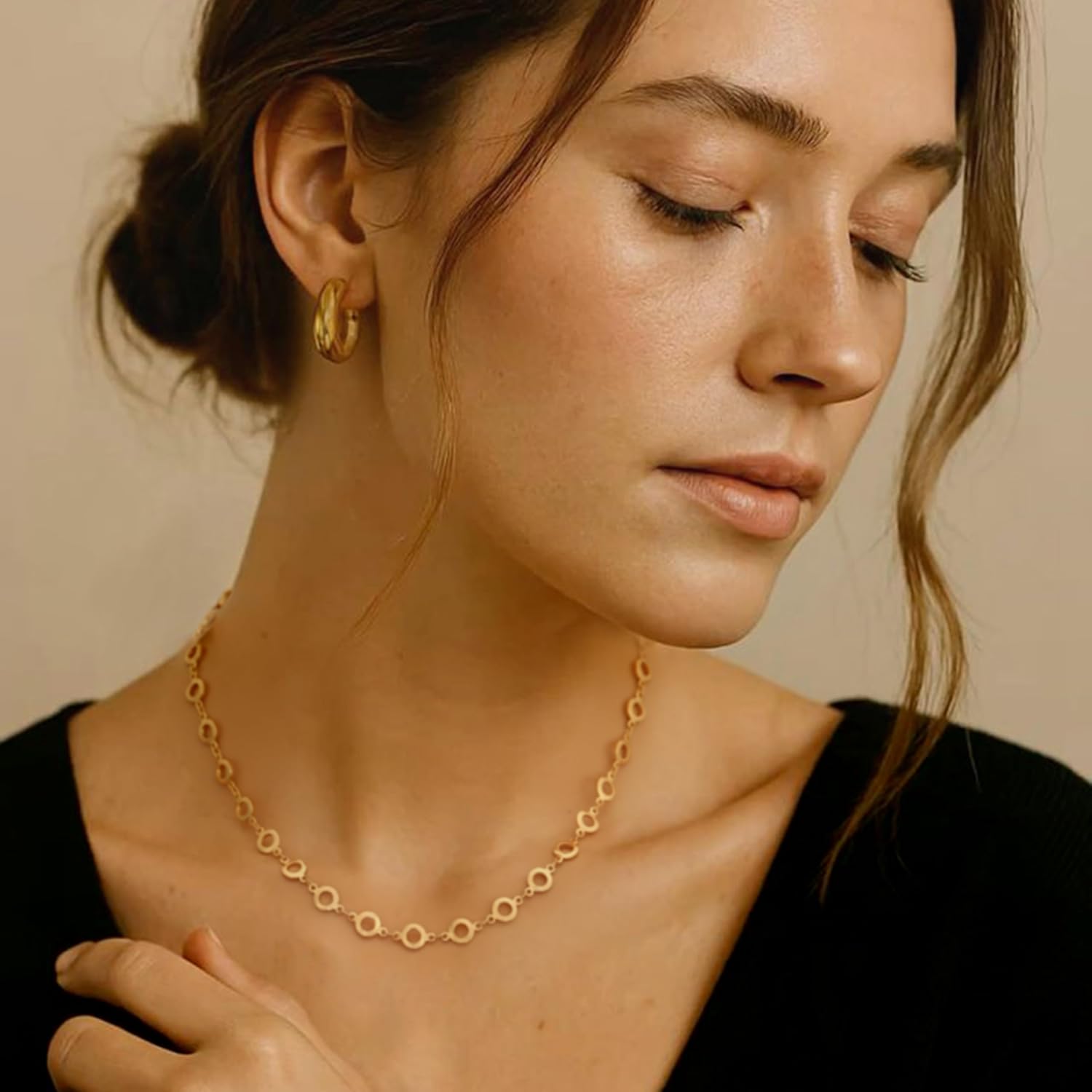 Dainty 18K Gold Plated Chunky Chain Choker for Women Handmade Jewelry - Image 2