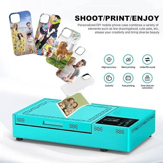 3D Sublimation Heat Press for Phone Cases, Professional Complete Set with 2 molds + 20 Cases | Fast Heating to 180 C, for All Phone Models