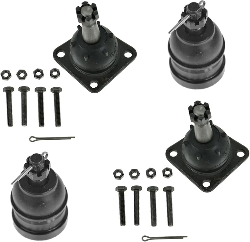 Kit de 4 juntas esféricas superiores e inferiores TRQ dianteiras para Chevrolet Camaro e Pontiac Firebird – Conjunto com 4 unidades