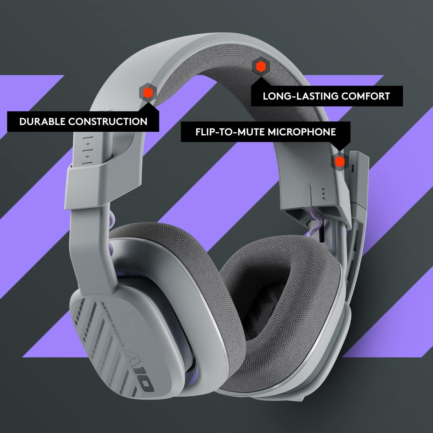 Astro A10 Gaming Gen 2 Wired Headset with flip-to-Mute Microphone for PC/Mac, PS4/5, Xbox - Grey (Renewed)