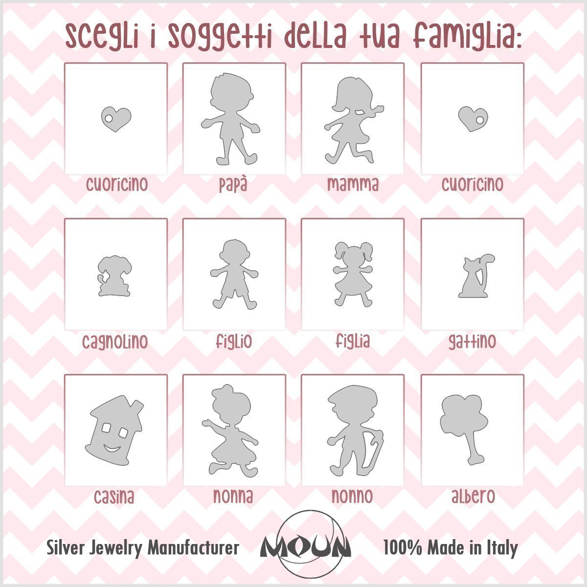 Collana personalizzata con la tua FAMIGLIA in argento 925.