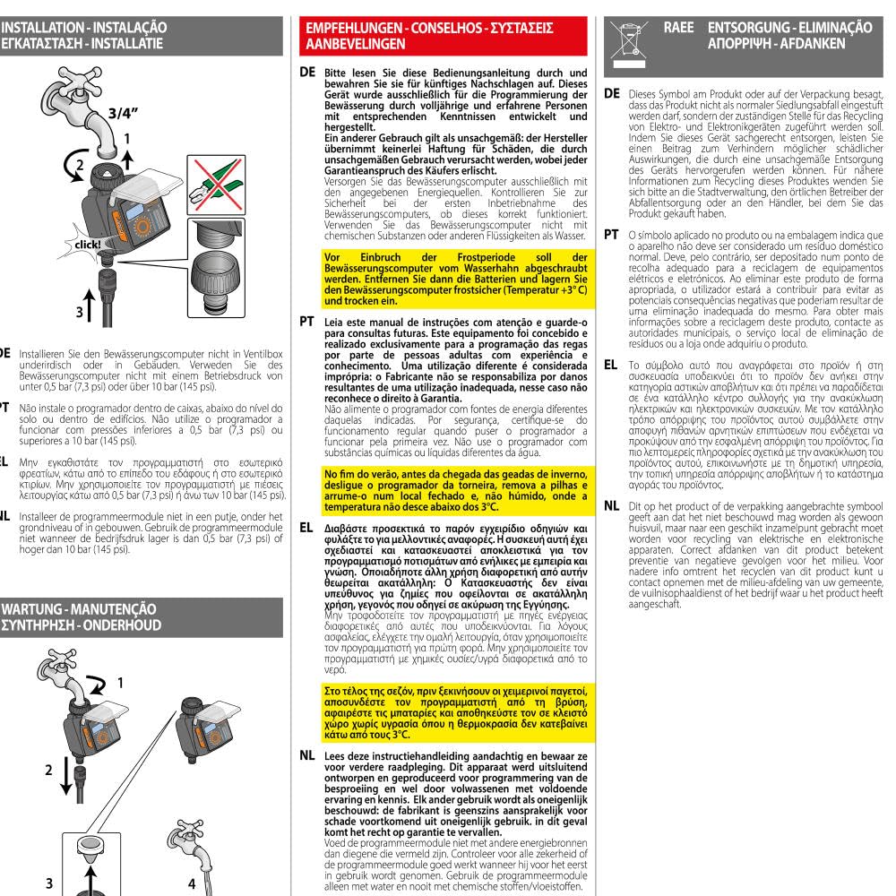 Claber Tempo Logic, programmatore digitale a rubinetto a una via