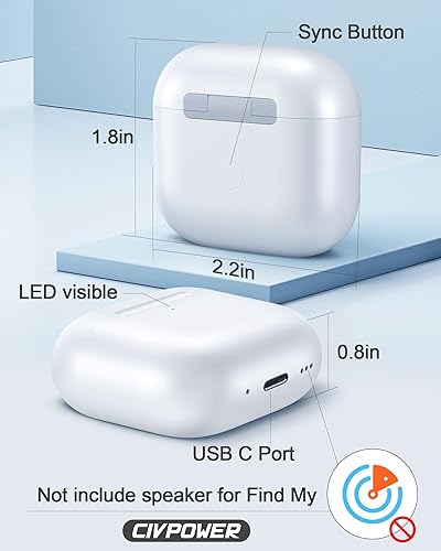 Miniatura 6 de CIVPOWER Funda de carga de repuesto para Air Pods 4ª, compatible con Air Pod de 4ª generación con emparejamiento Bluetooth (sin auriculares), color